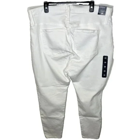 J.Crew $98 Curvy 10" Rise Skinny Jean White Stretch Size 35 BH987 - Picture 6 of 6